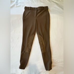 Gutos Riding Equestrian Breeches Tan Skinny Stretch Pants Leggings Womens Sz 24